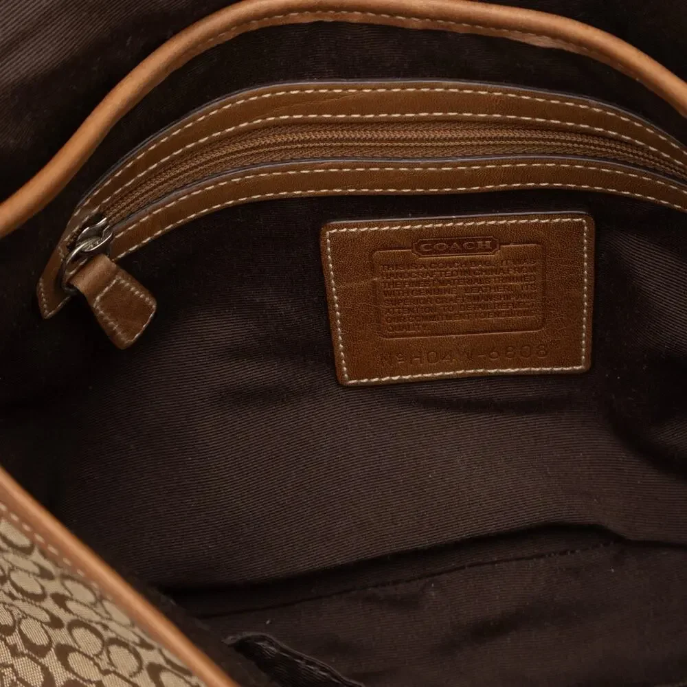 COACH 6808 Y2K Soho Brown Signature Leather Canvas Buckle Hobo Shoulder Bag RARE
